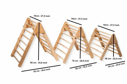 3 size Montessori Triangle Climber Set | Indoor Playground for Kids-2