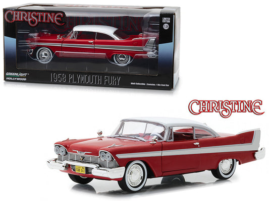 1958 Plymouth Fury Red with White Top "Christine" (1983) Movie 1/24 Diecast Model Car by Greenlight-0