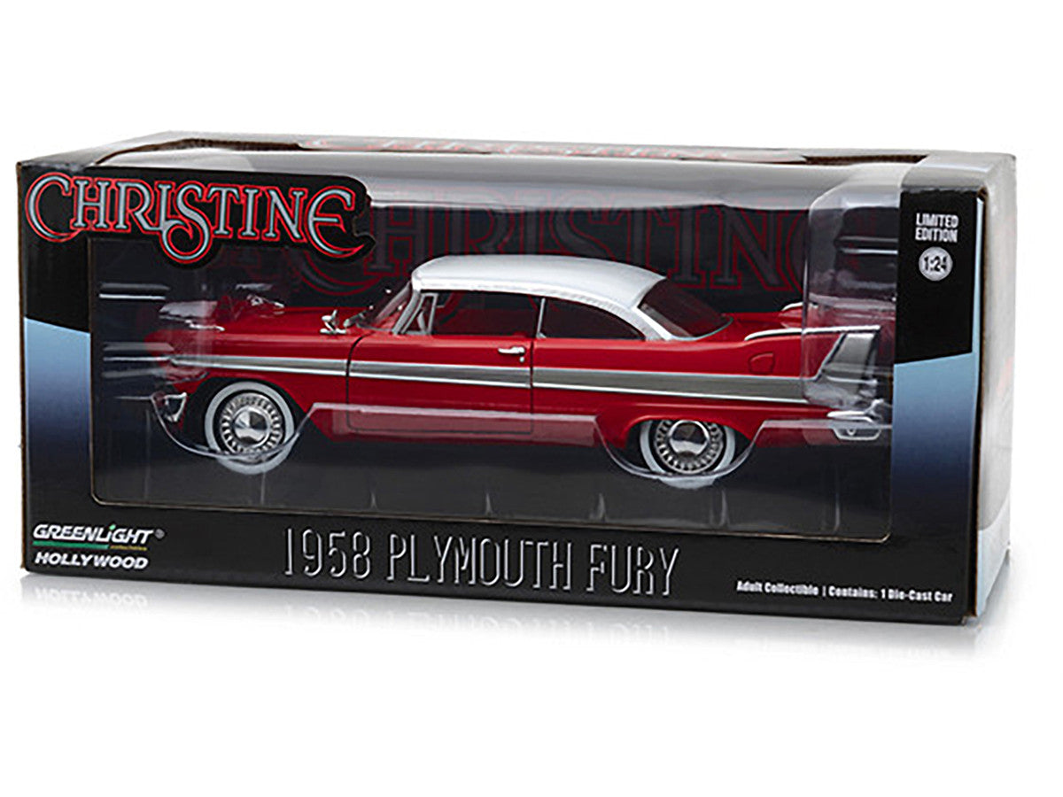 1958 Plymouth Fury Red with White Top "Christine" (1983) Movie 1/24 Diecast Model Car by Greenlight-2